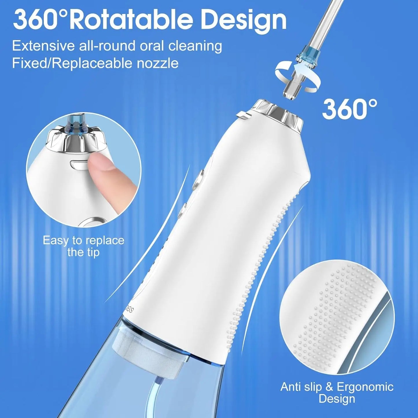 h2ofloss Portable Water Flosser – 5 Modes