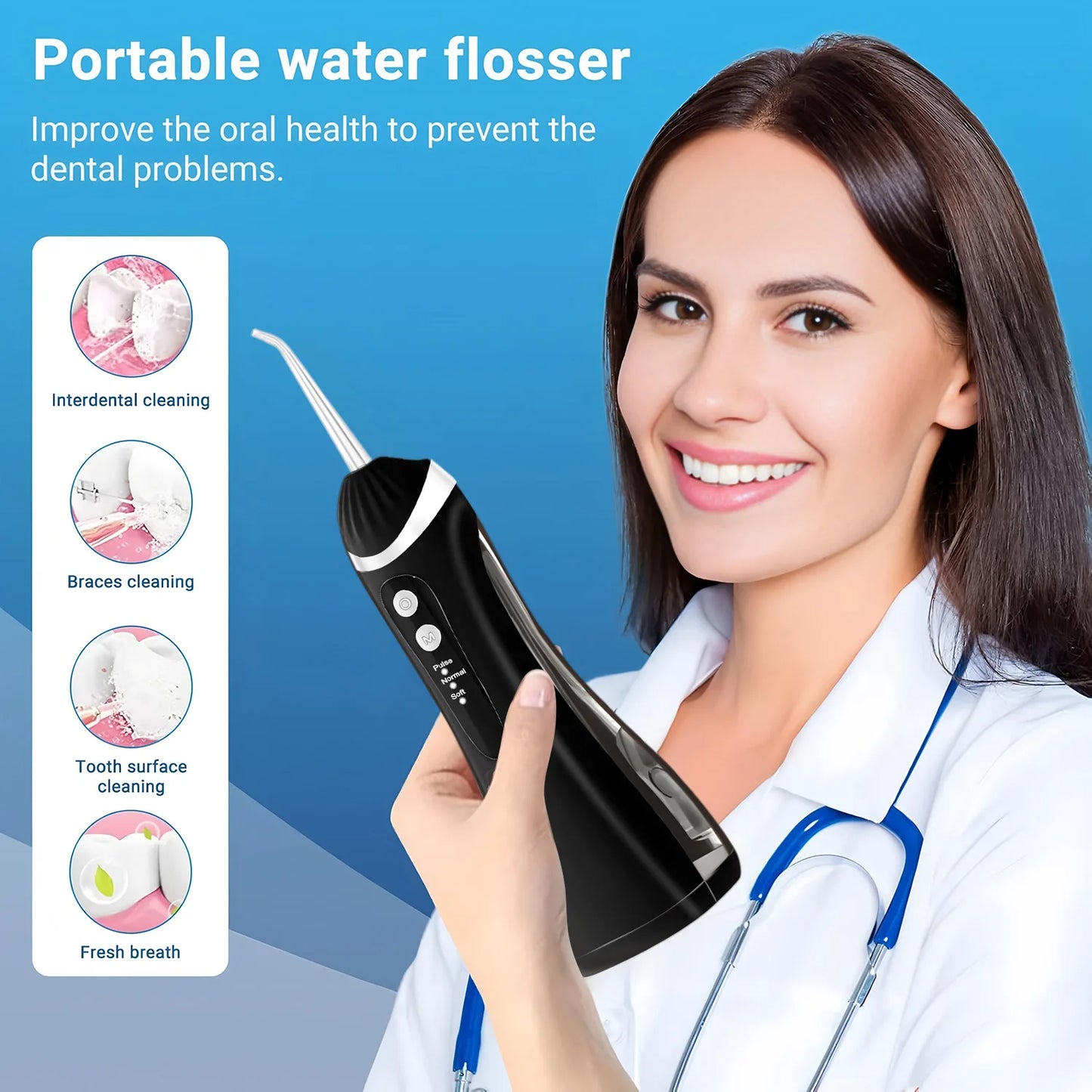 Cordless Water Flosser F18 – Rechargeable