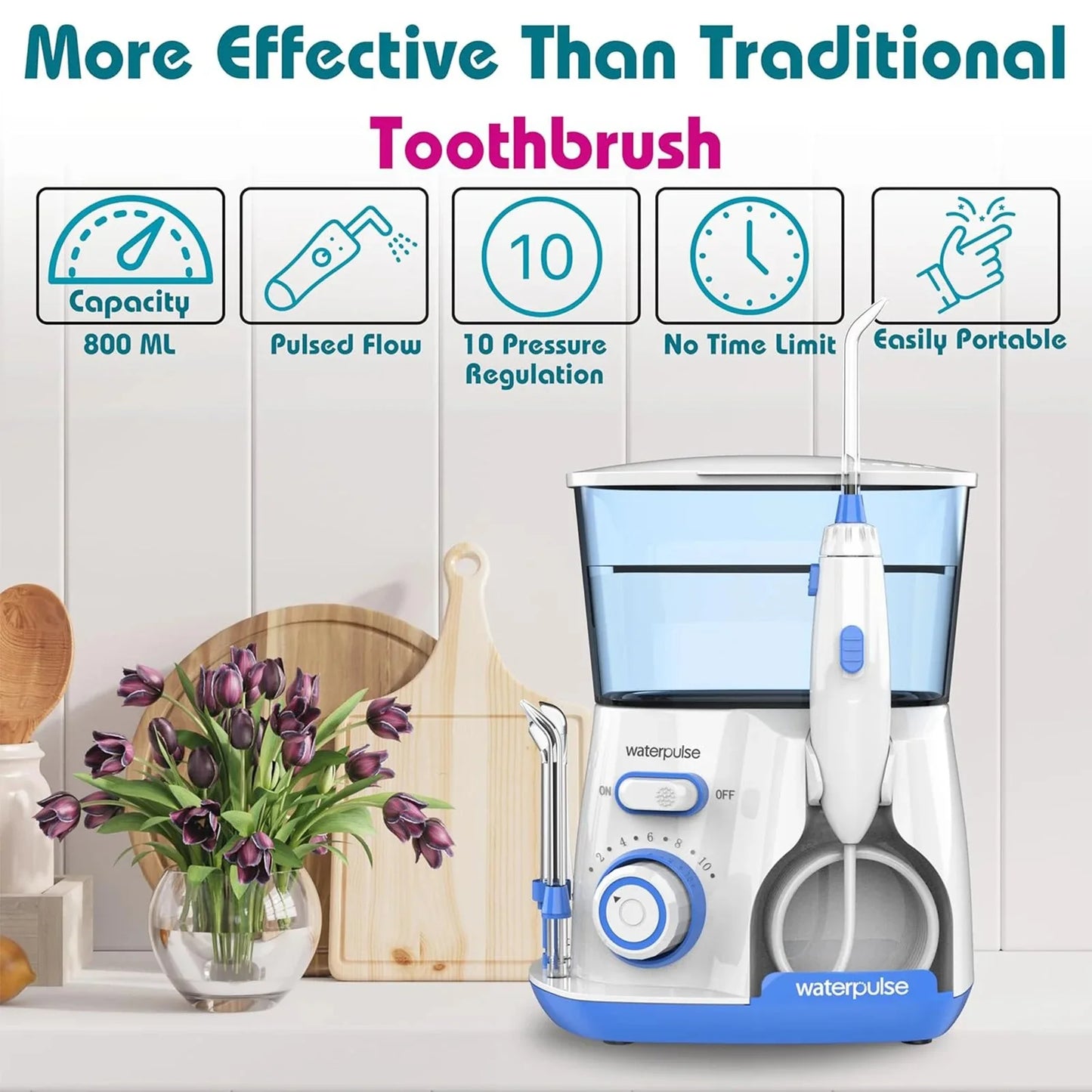Oral Irrigator 800ml with 5 Tips