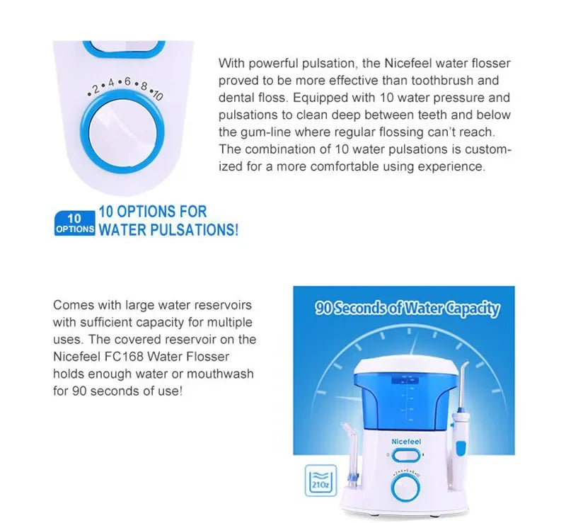 Countertop Water Flosser 600ml – 7 Nozzles