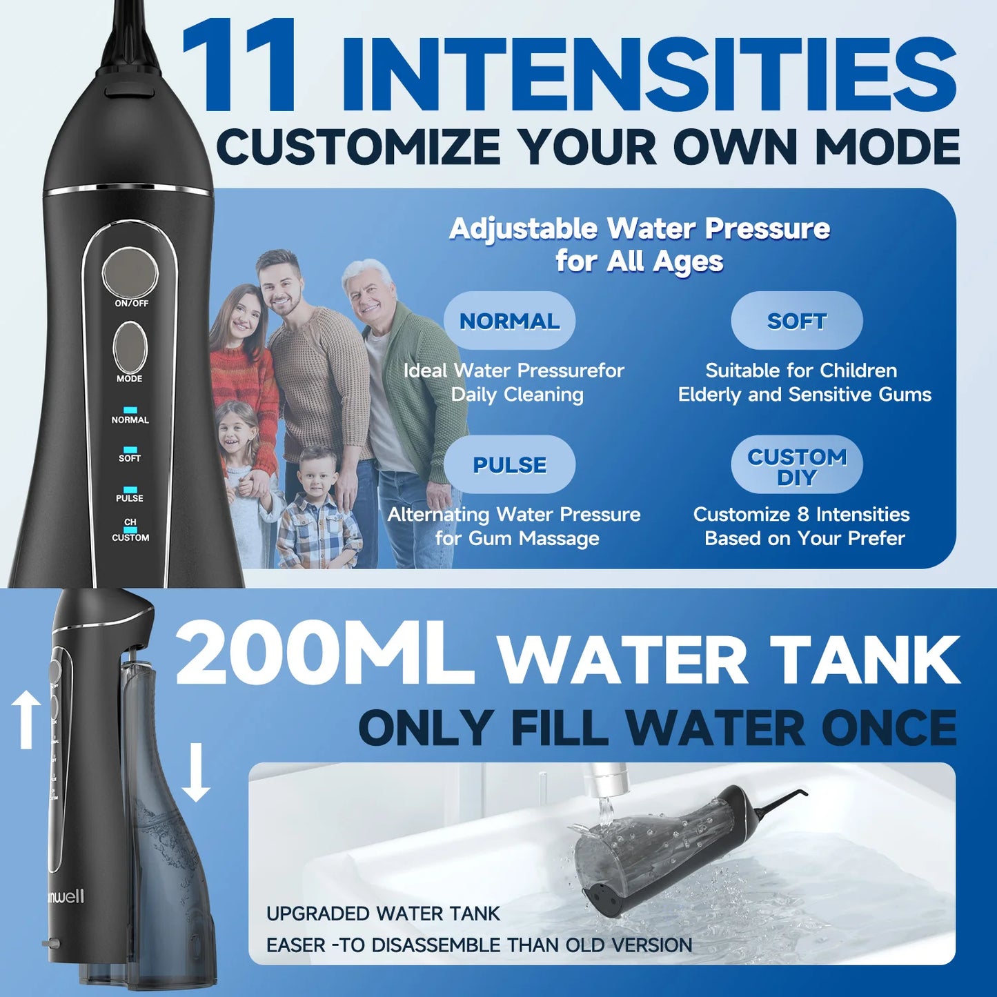 Cordless Water Flosser F18 – 3 Modes