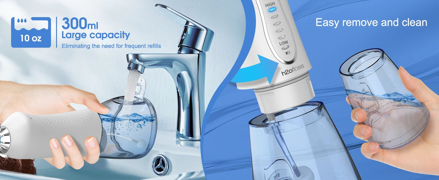 h2ofloss Portable Water Flosser – 5 Modes